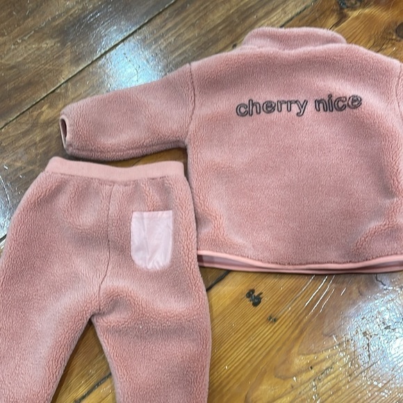 Zara Teddybear Cherry Nice Pink Sweat Suit  size 12 - 18 Months - Picture 4 of 6